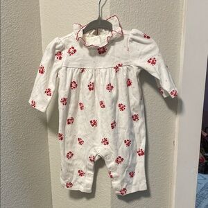 Janie and Jack White One-Piece with Red Floral Print